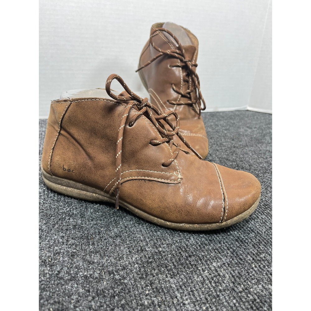 b.o.c. Chukka Ankle Boots Womens 7.5M Brown Lace Up Comfort Rustic Boho Vegan